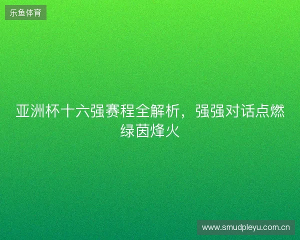 亚洲杯十六强赛程全解析，强强对话点燃绿茵烽火